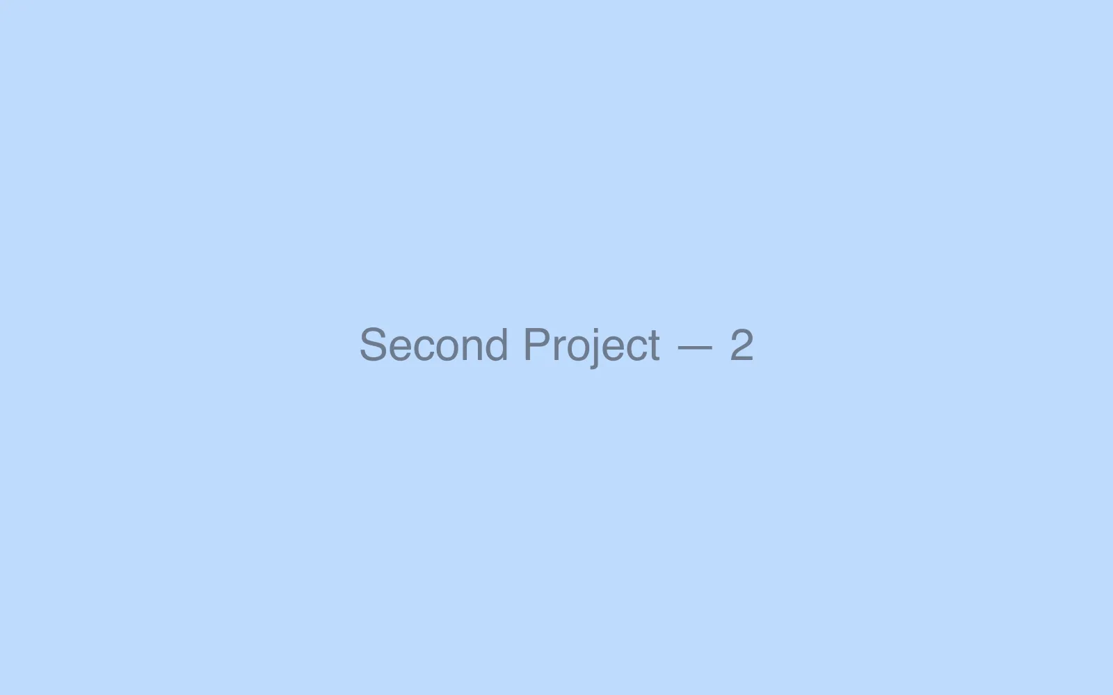 Second Project 2